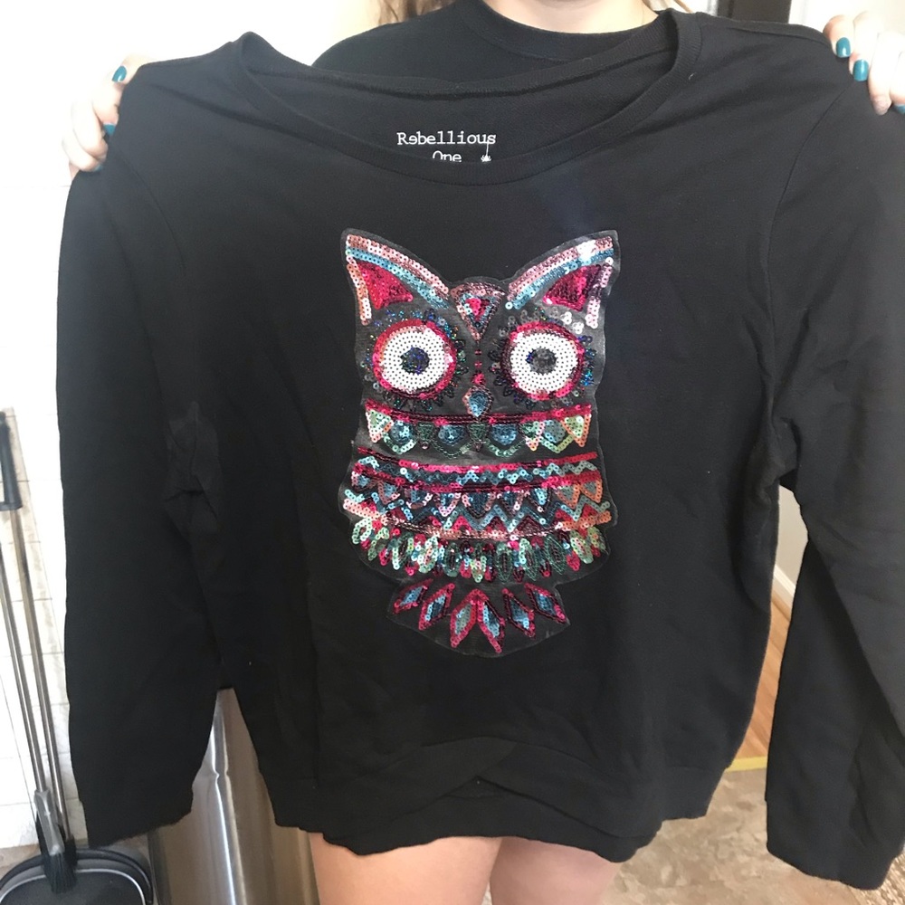 Sequin owl sweatshirt